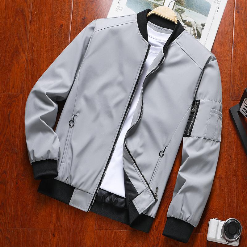 Men's Stylish Black Bomber Jacket Comfortable Trendy Baseball Jersey Coat Perfect for Casual Street Style Everyday Wear Gifting Lightweight Windbreaker Outdoorfun