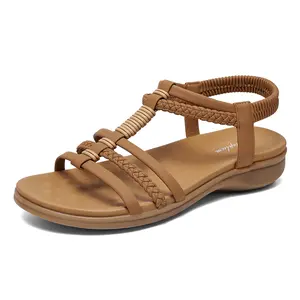 Littleplum Womens Flat Sandals Arch Support Summer Classy Comfortable Dressy Walking Bohemian Casual Sandals for Women