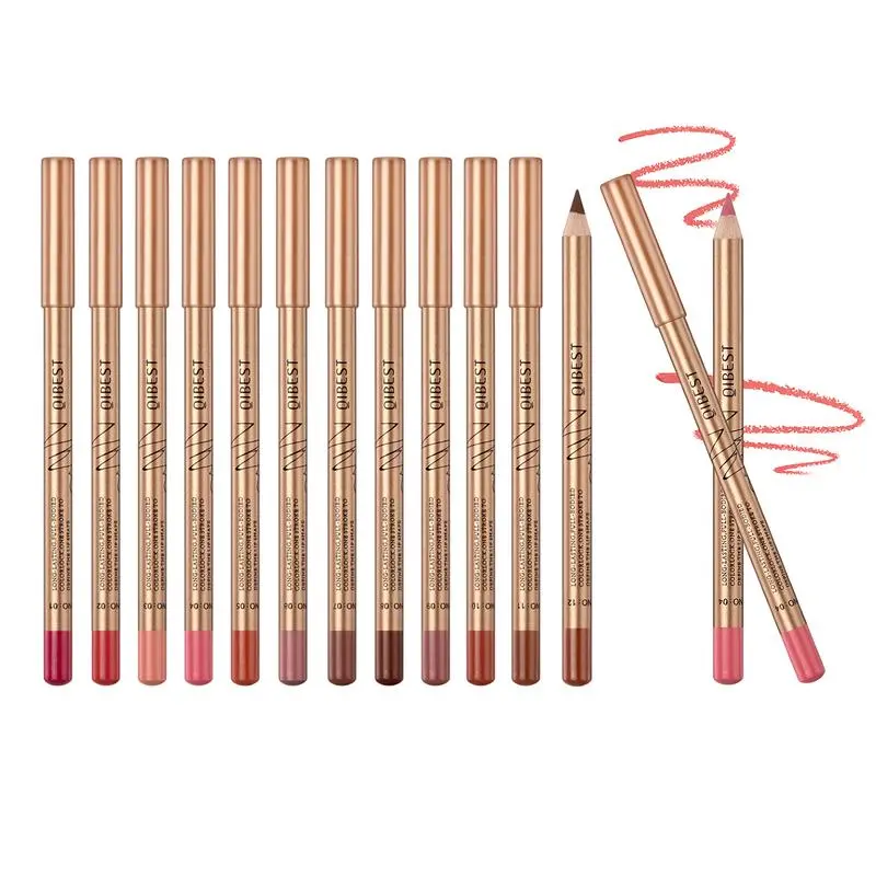 12pcs Matte Lip Liner Set - Rich Pigmentation, Long-Lasting, Non-Fading Lipliner Pencils, Cosmetic Makeup Essential for Daily & Special Occasions