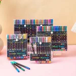TinyMuse Double-ended, two-color glitter markers, soft-tip watercolor pens, drawing pens, highlighters with glitter.