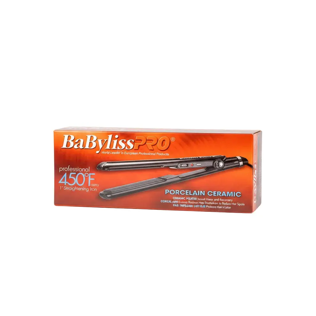 BaBylissPRO Professional 1" Porcelain Ceramic Hair Straightening Flat Iron 450°F BP9557
