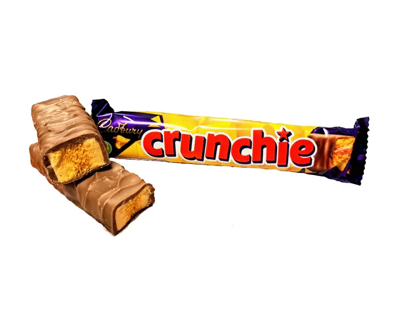 Cadbury Milk Crunchie Chocolate Bar Snack - UK-Sourced, 6 x 40g (240g Total), Ready-to-Eat Treat