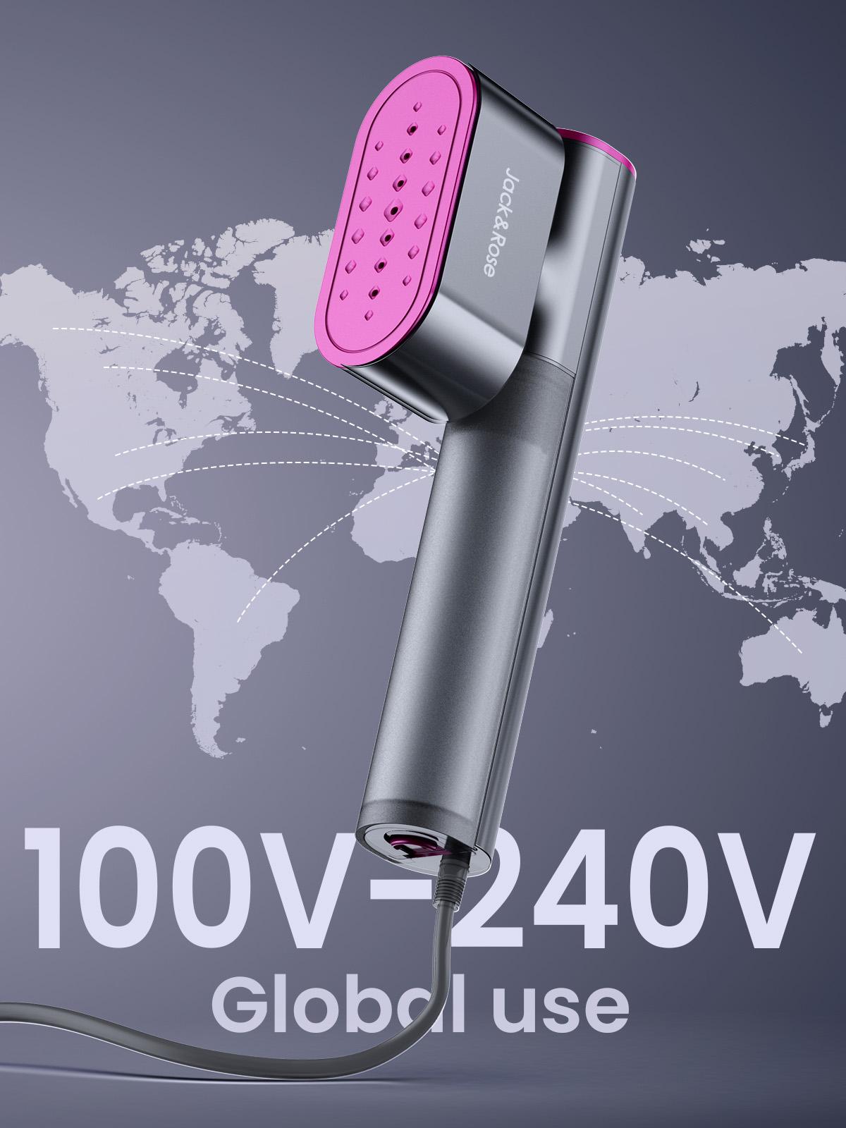 Jack ＆ Rose Steamer for Clothes, 100-240V Wide Voltage, 15s Fast Heat Up ,Steamer Iron 2 In 1, Large Ceramic Heat Panel, Portable for Global Travel,Household Appliances clothes iron