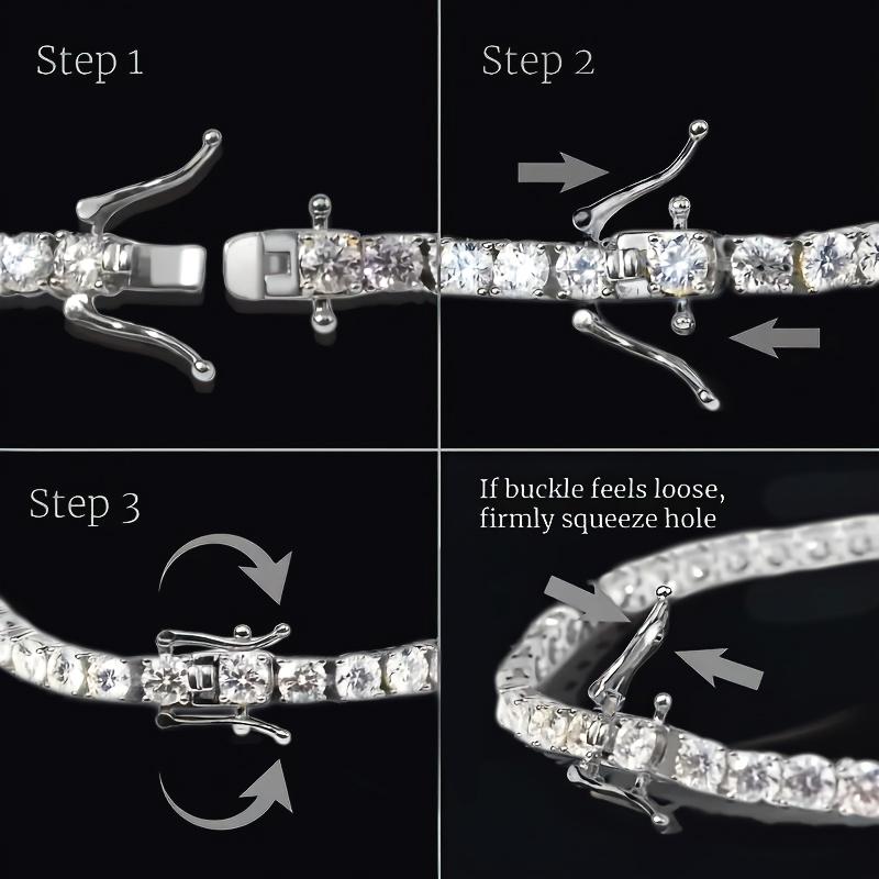 [[5A+ Cubic Zirconia]]  GEMSME 2-6MM CZ Round Cut Waterproof Tennis Bracelet Tennis Anklet Tennis chain for Men Woman Classic Barcelets Anniversary Birthday Engagement Gift High Quality Hiphop Unisex Style