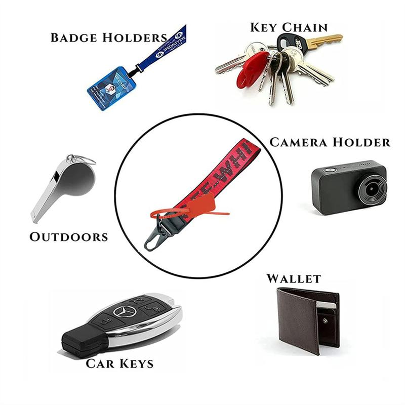 Keychain Lanyard Classic Herringbone Design Wristlet Strap Fabric Badge Holder Chains Thick Wide Bracelet Keyrings Canvas Stylish Jeans Decoration 10.2x1.4 Inches Comfortable Secure Durable Reliable Gift with Buckle