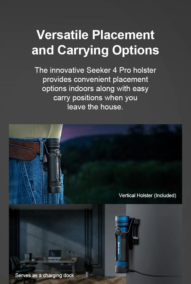 OLIGHT Seeker 4 Pro Rechargeable Flashlights, High Lumens Powerful Bright Flashlight 4600 Lumens with USB C Holster, Waterproof Flashlight