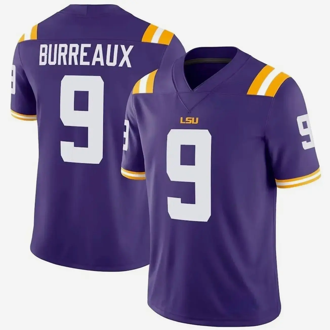 LSU Burreaux #9 Football Jersey, Purple College Player Style Game Jersey, American Football Fan Shirt, Unisex Sports Apparel, Game Day Streetwear Outfit, Gift for Football Fans