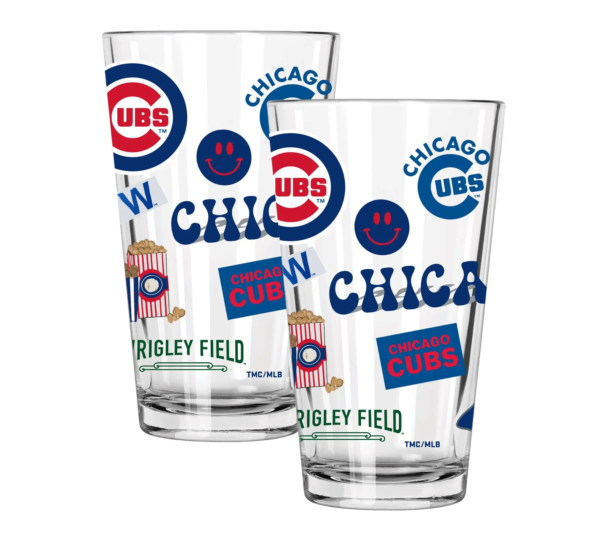 Memory Company 2pk MLB Loco Design 16oz Pint Glass