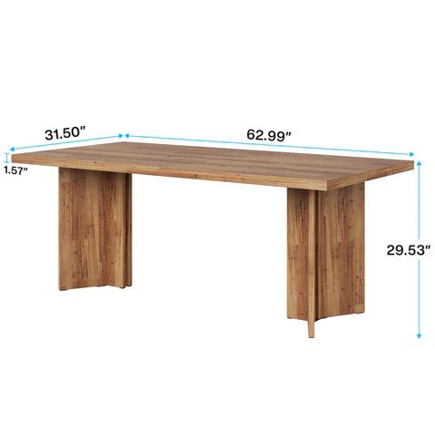 Spaco 4-6 Dining Table,  63-inchFarmhouse Kitchen Table with Large Tabletop, Rectangular Dinner Eating Table with Heavy Duty Legs for Dining Room, Living Room, Kitchen
