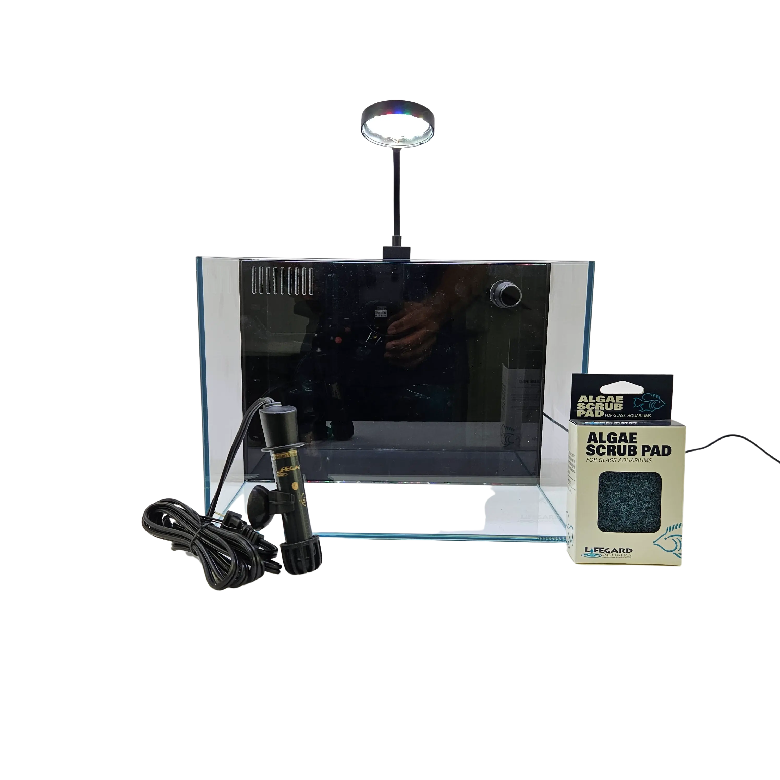 4 Gallon Ultra Low Iron CRYSTAL Aquarium with Built in Back Filter, Fish Tank