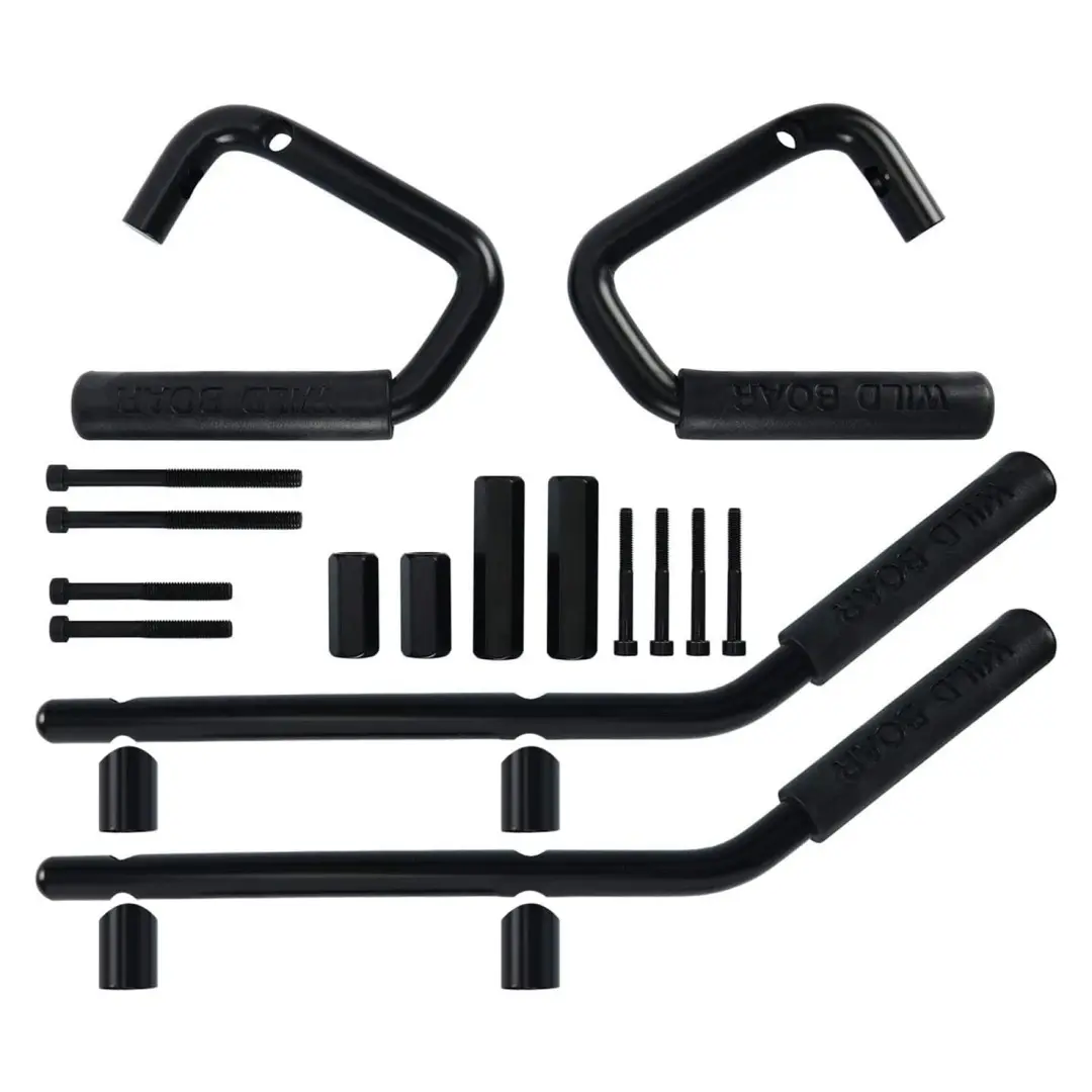 Front and Rear Armrest Kit for 2007-2018 Jeep Wrangler JK JKU Rubicon Sport Sahara - Black Aluminum Automotive Accessories, Car Supplies, SUV Accessories