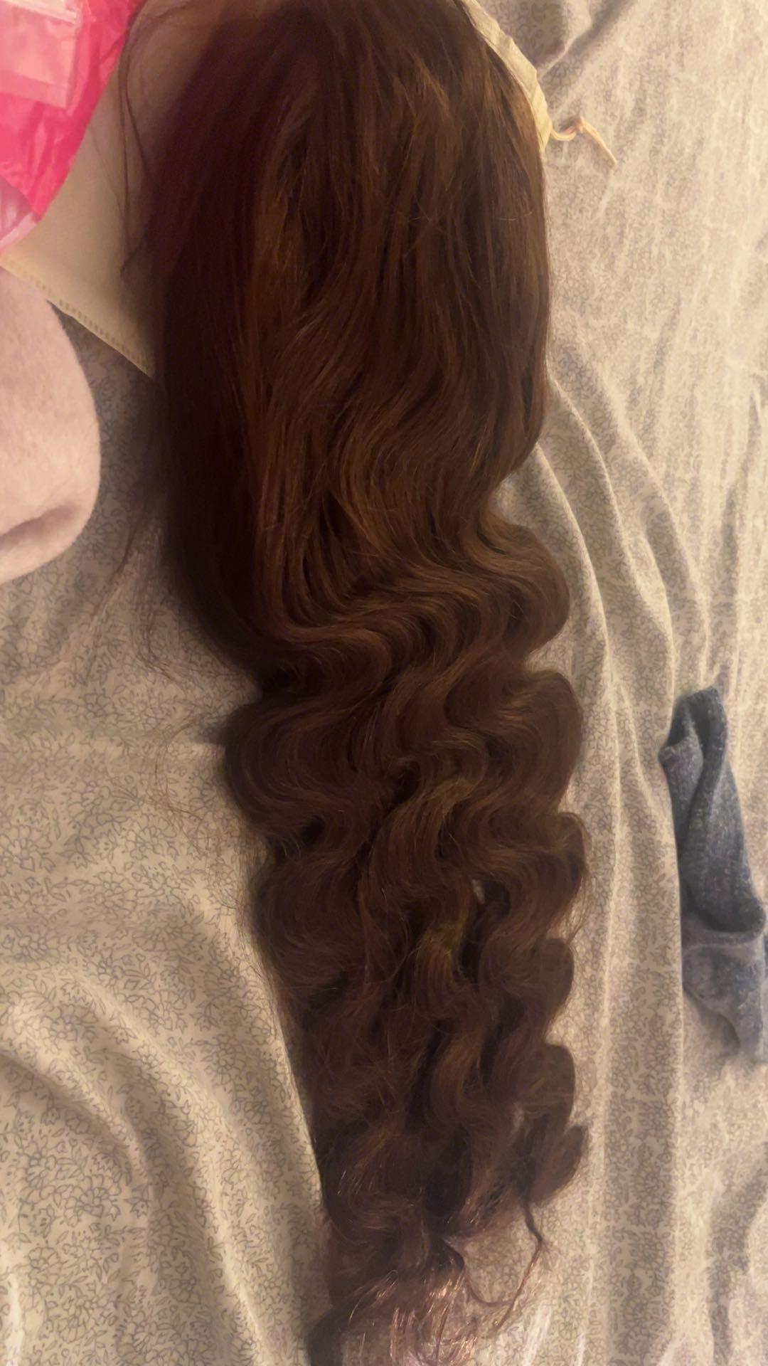 [30“ only $172] Mamushow #4 Chocolate Brown and #1 Jet Black 13x6 Body Wave Full Lace Frontal Human Hair Wigs