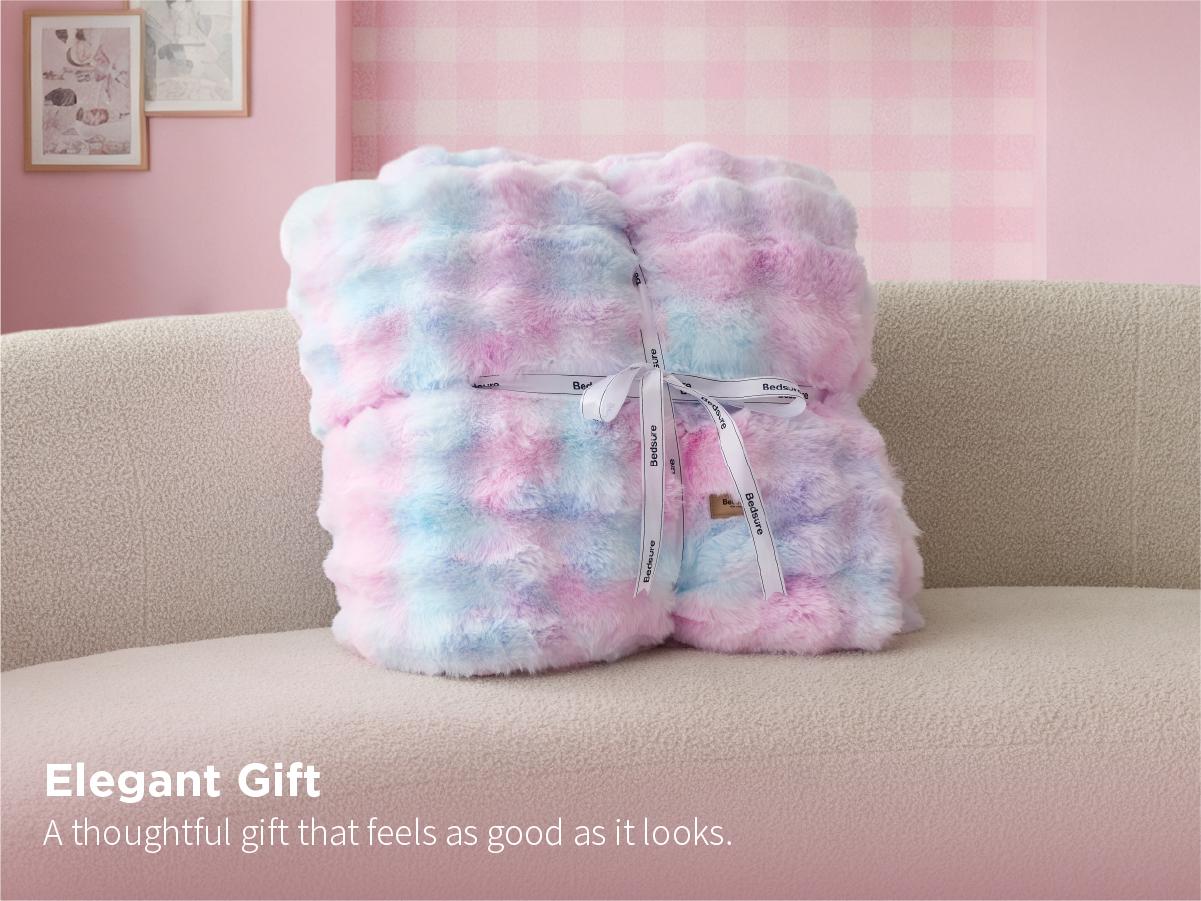 【Spring Glow Up】Bedsure Weighted Faux Rabbit Fur , Soft Fluffy Fuzzy  Cozy Plush Sherpa Fleece  Blanket, Thick Warm  Blanket Gifts for Women,The  Blanket  For Stress & Anxiety,Soft  Warm ComforterComforter