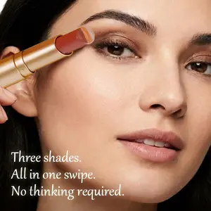 3-Color Eye Shadow Stick – Matte, Glitter & Pearlescent, One-Stroke Gradient Blend Cosmetic