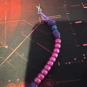 Paracord single decade pocket rosary blessed purple and pink