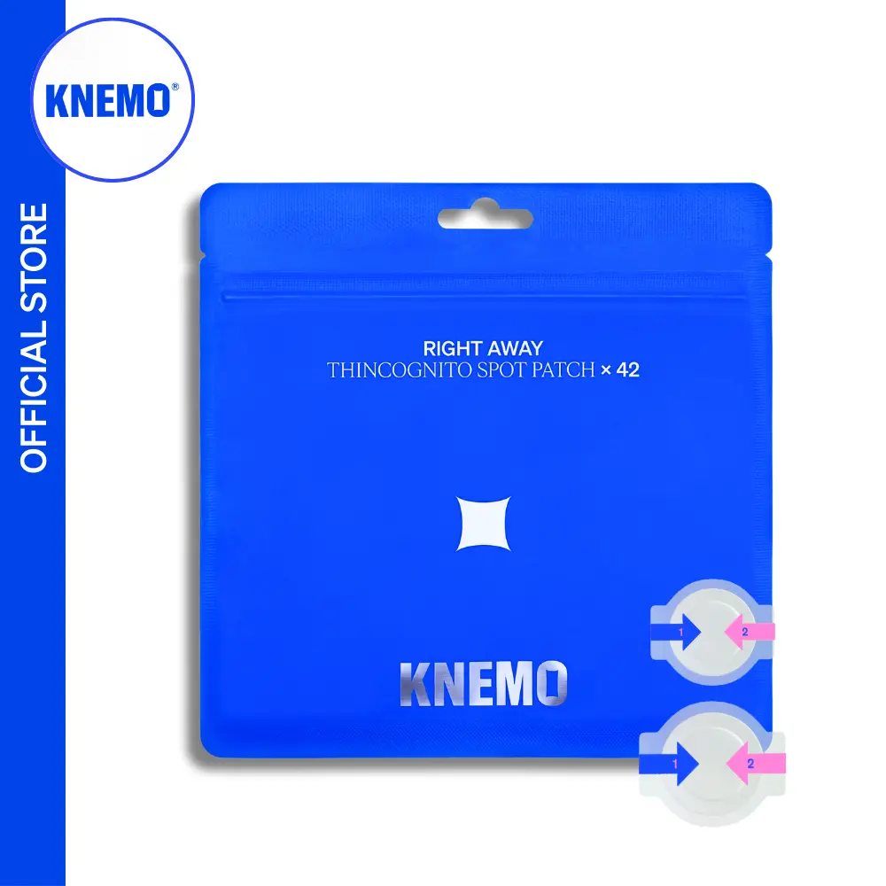 KNEMO Thincognito Pimple Patches, Invisible Hydrocolloid Spot Treatment for Acne Clearing and a Flawless Look - 42 Count, 2 Sizes, Acne Clearing Products, Smoothing, Fragrance Free, Cruelty Free, Adhesive Facial Patch Acne Treatments, Anti-Manchas Acne Tr
