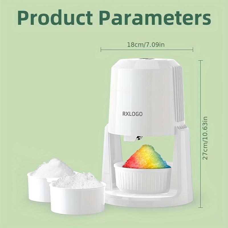 Snow Cone and Shaved Ice Machine: Adjustable 2 Textures Portable Electric, White Powerful Motor Two Position Adjustment, Surprise for Christmas Xams Halloween Party