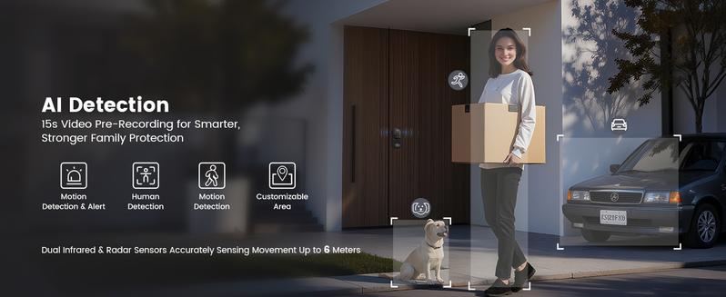 Smart Lock with Camera, 3-in-1 WiFi Doorbell Keyless Entry Door Lock, Deadbolt Lock for Front Door, Fingerprint, Keypad Code, App Control, IP65 Waterproof, BHMA, Support Alexa&Google Assistant