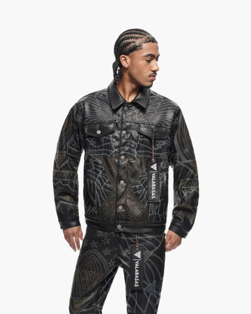 Men's Classic Smooth Vegan Leather Coat - Menswear Tops Jacket, Shell Design, Functional Pockets, Layer-Friendly, Zipper Closure, Coats, Panelled, Prolonged, Biker, Bf, Fitted