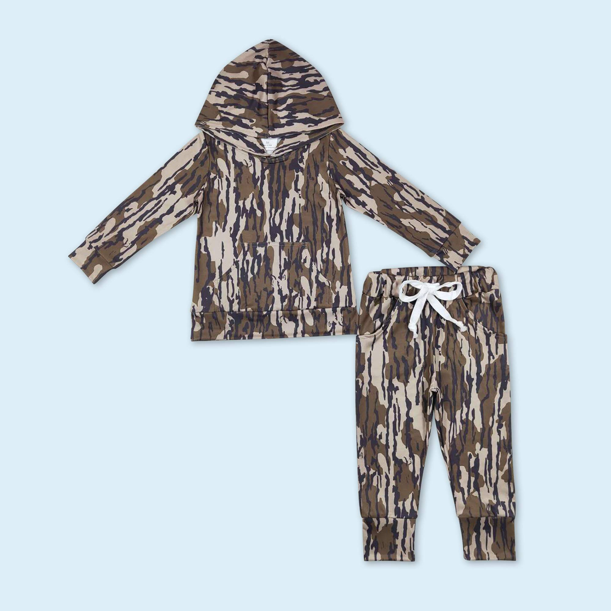 Camouflage kids boy hunting season hoodie outfits