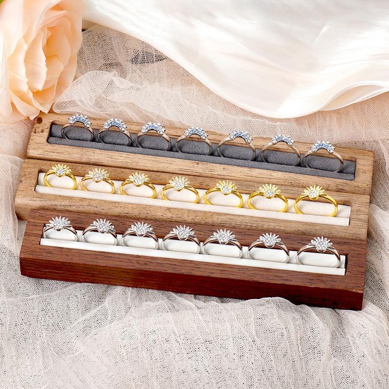 Sun & Moon Ring Rhinestone Band White/Golden Metal Coating Romantic Gift for Couples Weddings Anniversaries