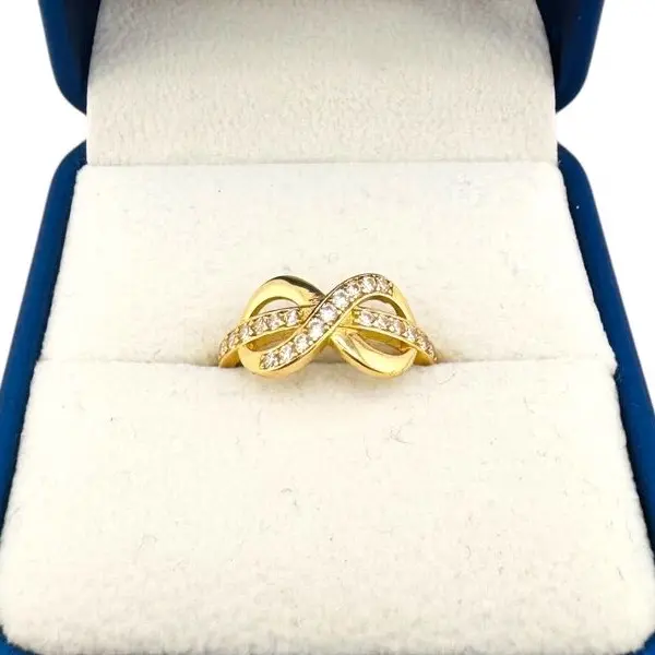 Oroconda Jewelry 14k Infinity Ring with Zirconia Accents Size 7 Gold Eternal Love Symbol Minimalist Engagement Ring