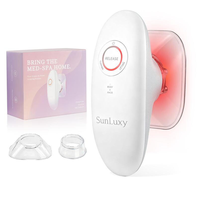 SunLuxy 3-in-1 Red Light Therapy & Cupping Suction Machine for Relaxation, Skin Rejuvenation, and Facial Firming – Perfect Valentine’s Day Gift – 3 Power Levels, Ergonomic Design, Type-C Charging
