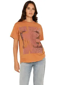 Cleo + Wolf Women's Eagle Short Sleeve Boyfriend Graphic Tee - Clho24k48-Rucop
