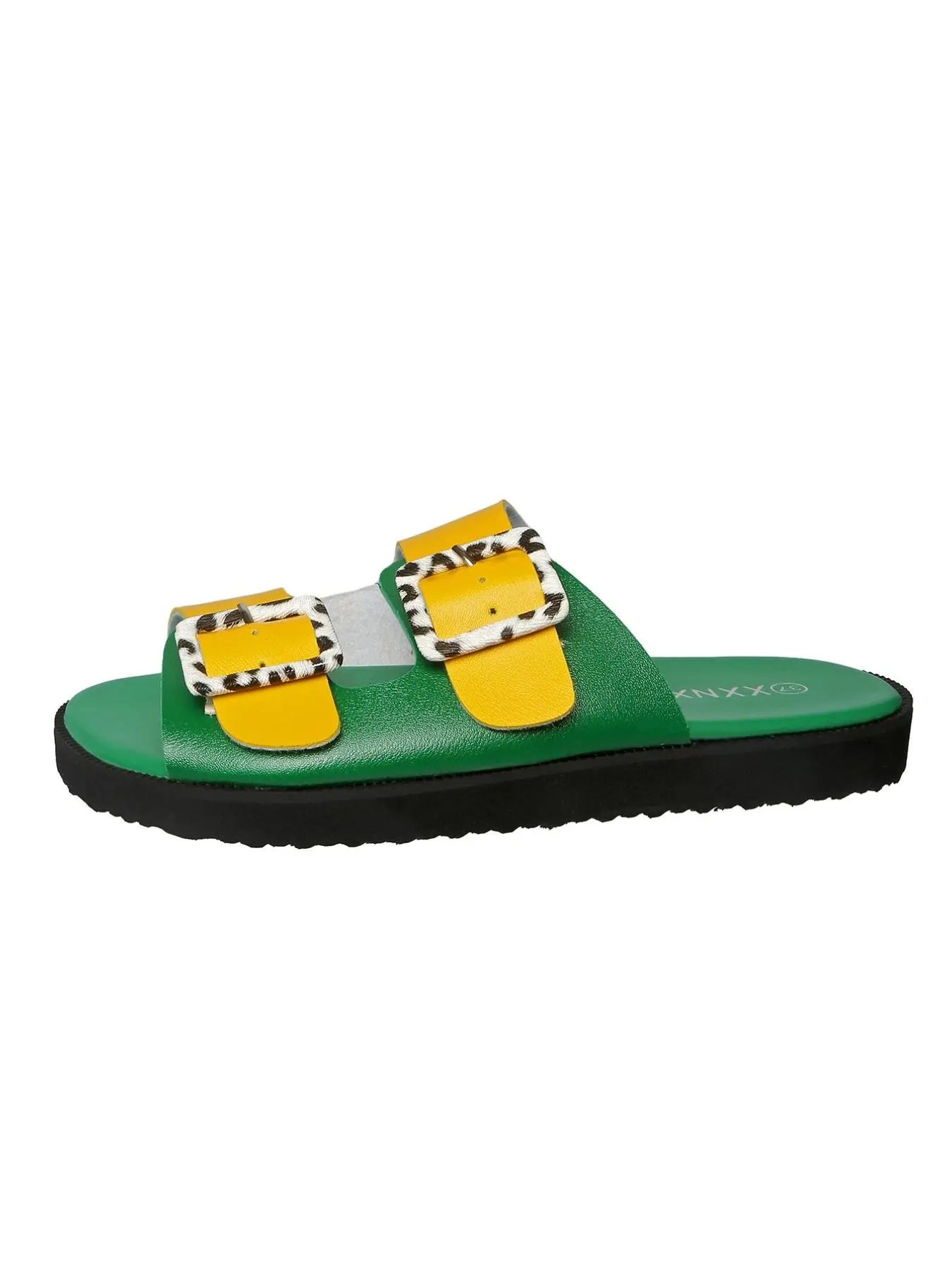 New Multicolor Double Buckle Slip-On Slide Sandals for Women, Thick Sole Outdoor Casual Beach Slippers, Soft Slipper Sandals, Comfortable Summer Footwear, Affordable Slippers, Summer Slides
