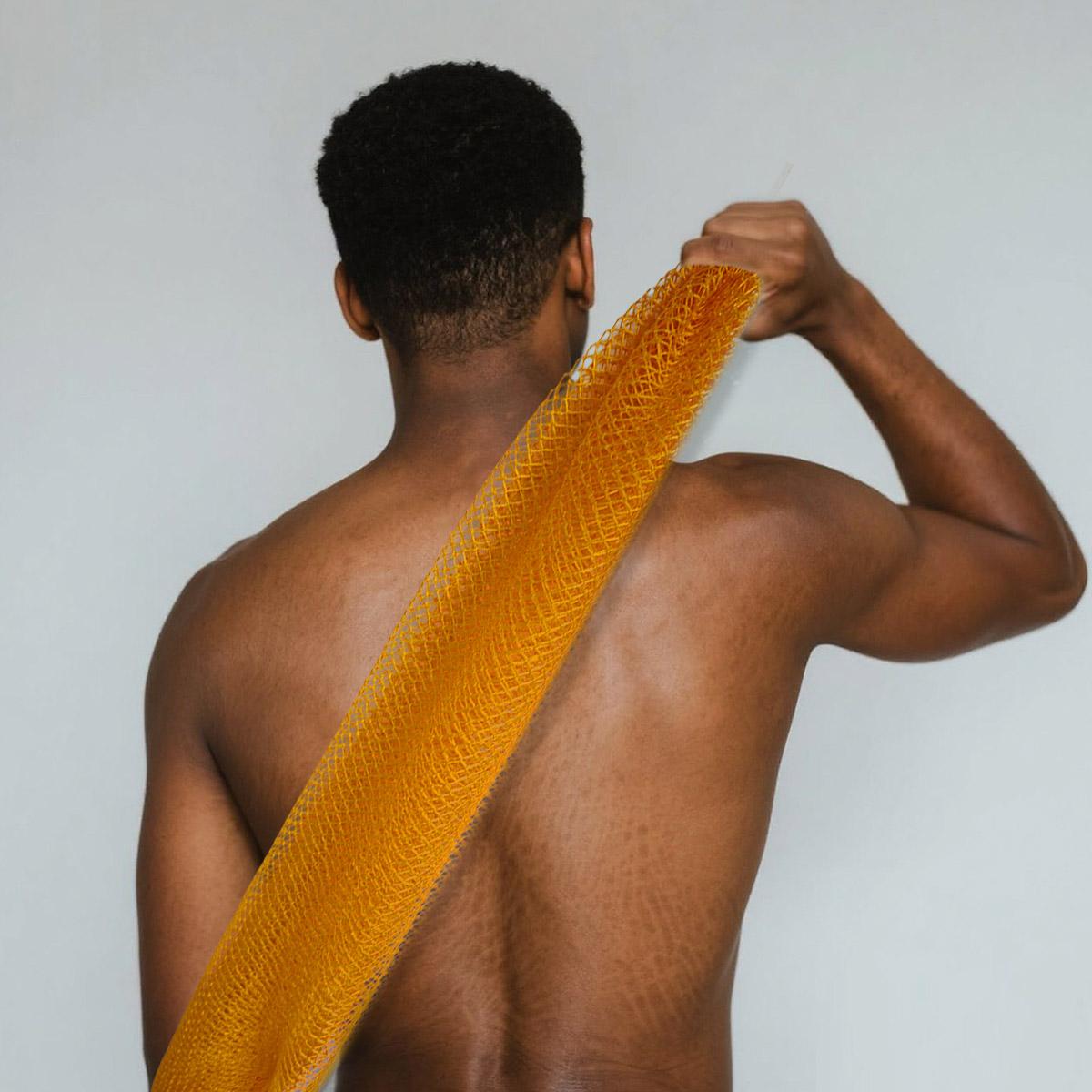 2 Piece African Exfoliating Net Sponge Bundle, for SENSITIVE SKIN, Bath sponge