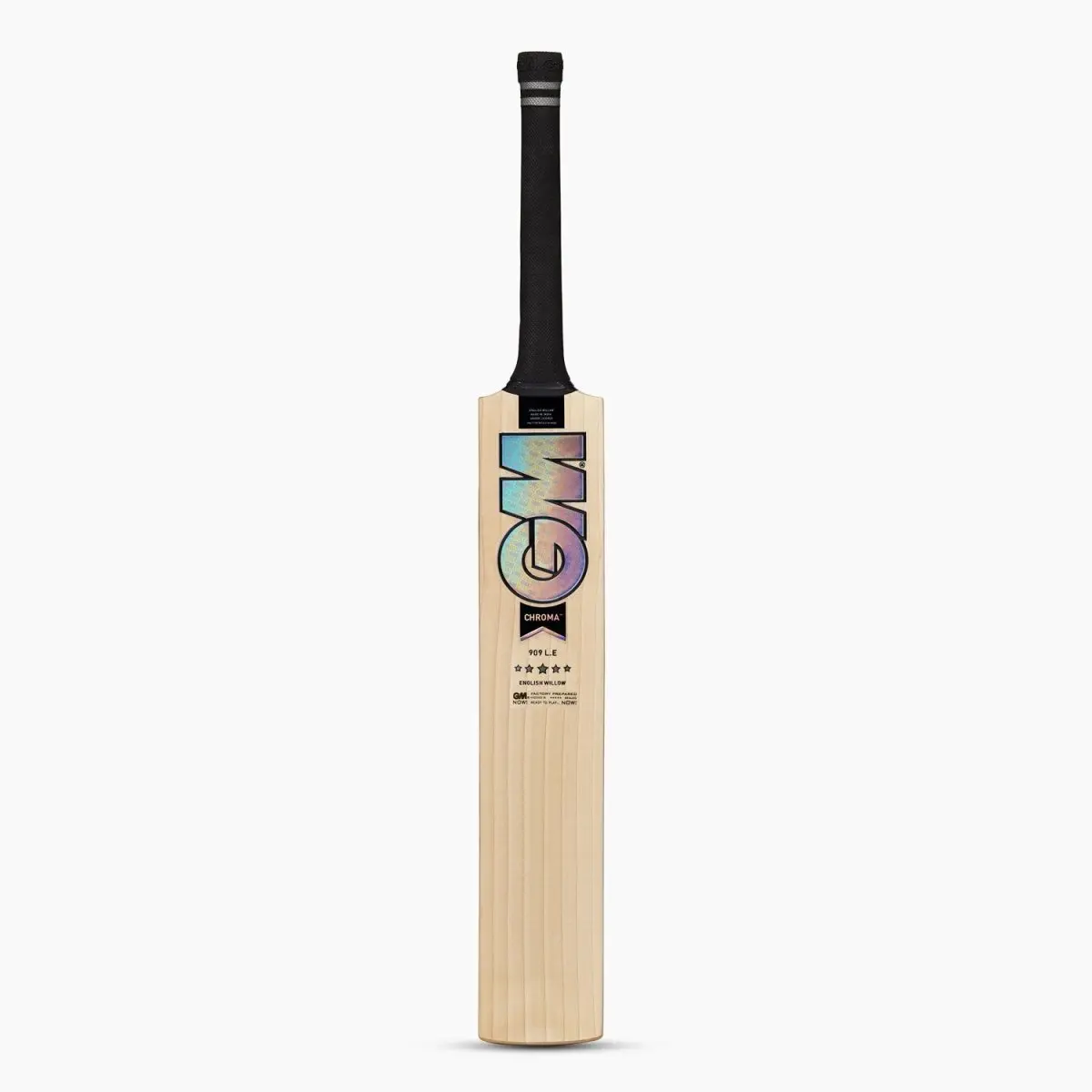 Men's GM Chroma 909 L.E English Willow Cricket Bat - Multi-Color, Round, Wood Construction, Ergonomically Shaped, Enhanced Durability