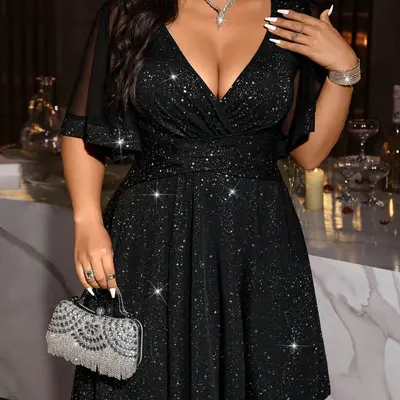 green emerald velvet dress Amazon.com: Ever-Pretty Plus Women's Formal Dress for Curvy Women V Neck  Sequin A Line Floor Length Plus Size Evening Dresses Ball Gowns Black US14  : Clothing, Shoes & Jewelry
