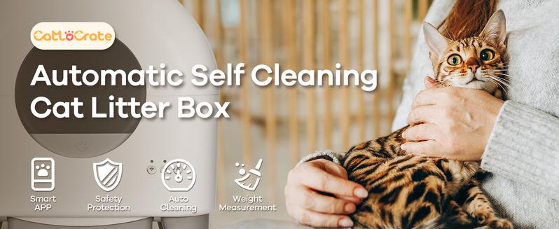 95L Automatic Self-Cleaning Cat Litter Box with App Control Safety Sensors Removable Liner & 2 Garbage Bags Odour Control Ultra-Quiet Operation