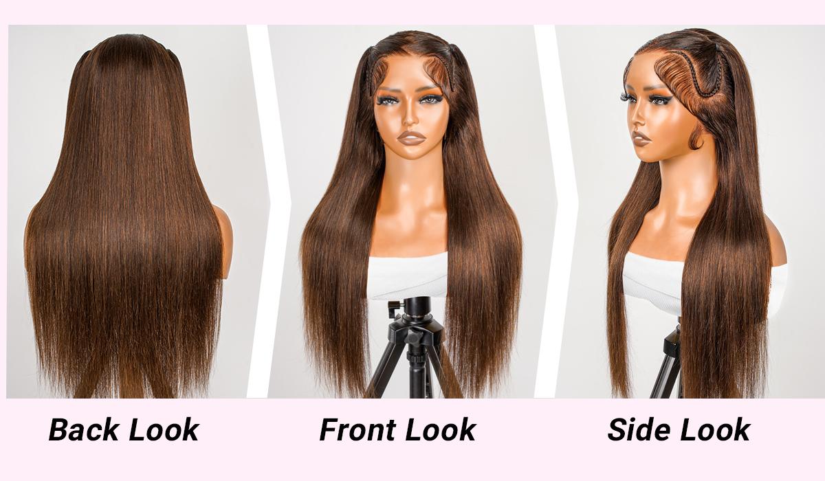 [Spring Must Have] Asteria Hair Pre-Styled Straight 13x4 Glueless Ready to Go Lace Frontal Wig Human Hair Wigs Pre Bleached Beginners Glueless Wig Valentine Musts