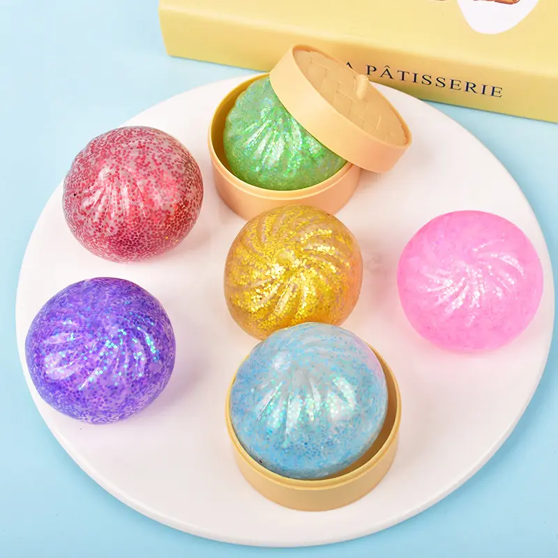 Dumpling Squishy - Mystery Bun Fidget Toy, Soft TPR Material, 9.5cm x 6cm, Stress Relief