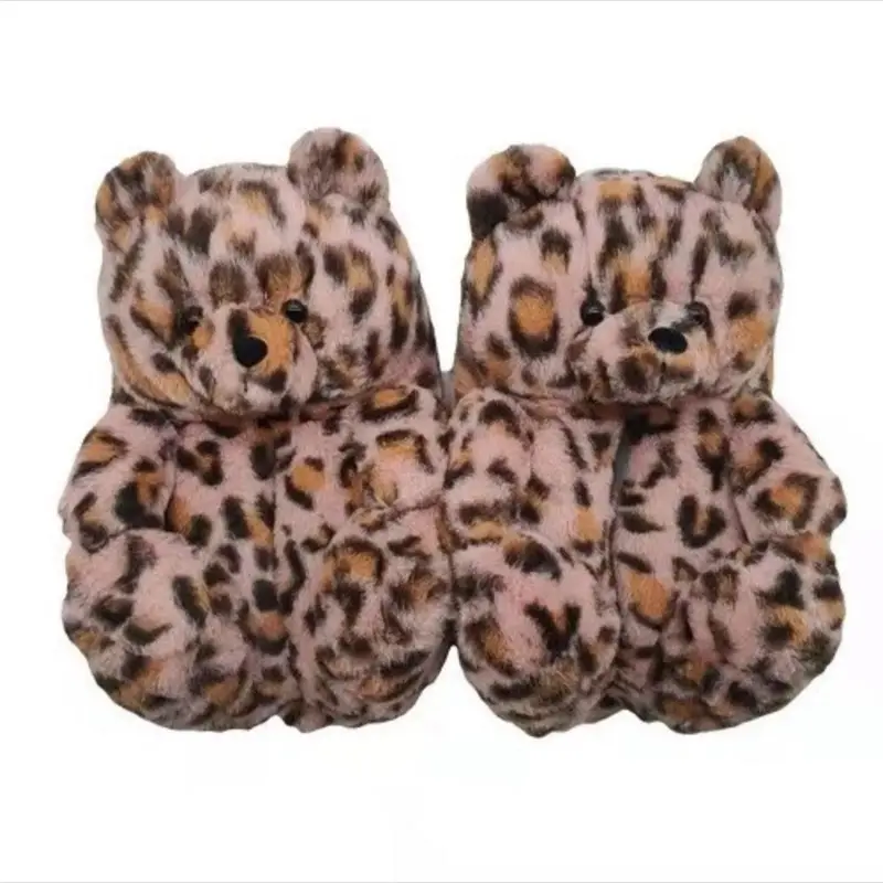 Unsex Teddy Bear Slippers - Cute Comfy  Teddy Bear Indoor Slippers with Colorful Design and Comfortable Fit - Walking Shoes, Flipflop Women