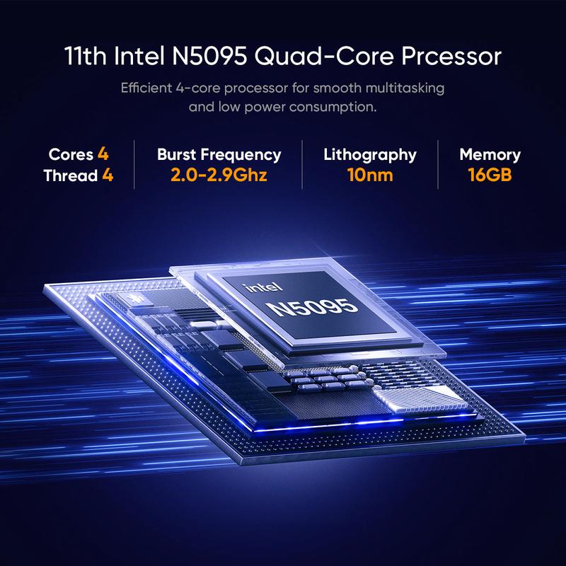 2026 Newest Business Laptop 15.6″ FHD IPS Display, Intel N5095 4-Core 16GB DDR4 512GB SSD 2TB Expandable Backlit Keyboard Fingerprint Reader Long Battery Life Wi-Fi 5 Bluetooth 5.0 Gray