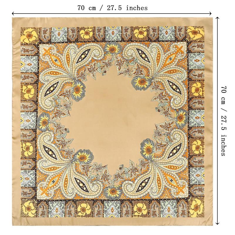 4-piece suit  27.5” Square Silk Like Head Scarf Neck Scarves for Women and Girl Hair Kerchief Bandanas Sleeping Head Wrap Headbands Head Wraps