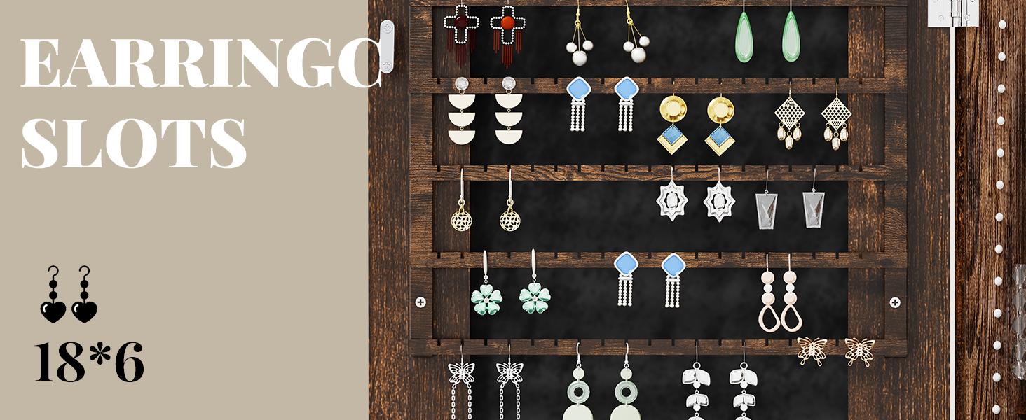 [Valentine's Day gift]LHBCRAFT Jewelry Armoire, Mirror Jewelry Cabinet Standing, jewelry organization, jewelry armoire, Mirror with Storage, Mirror Cabinet Cosmetic Organizer Box