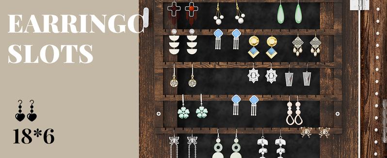 [Valentine's Day gift]LHBCRAFT Jewelry Armoire, Mirror Jewelry Cabinet Standing, jewelry organization, jewelry armoire, Mirror with Storage, Mirror Cabinet Cosmetic Organizer Box