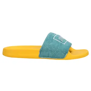 Prince Mens Palms Slide Casual Sandals Casual - Blue, Yellow