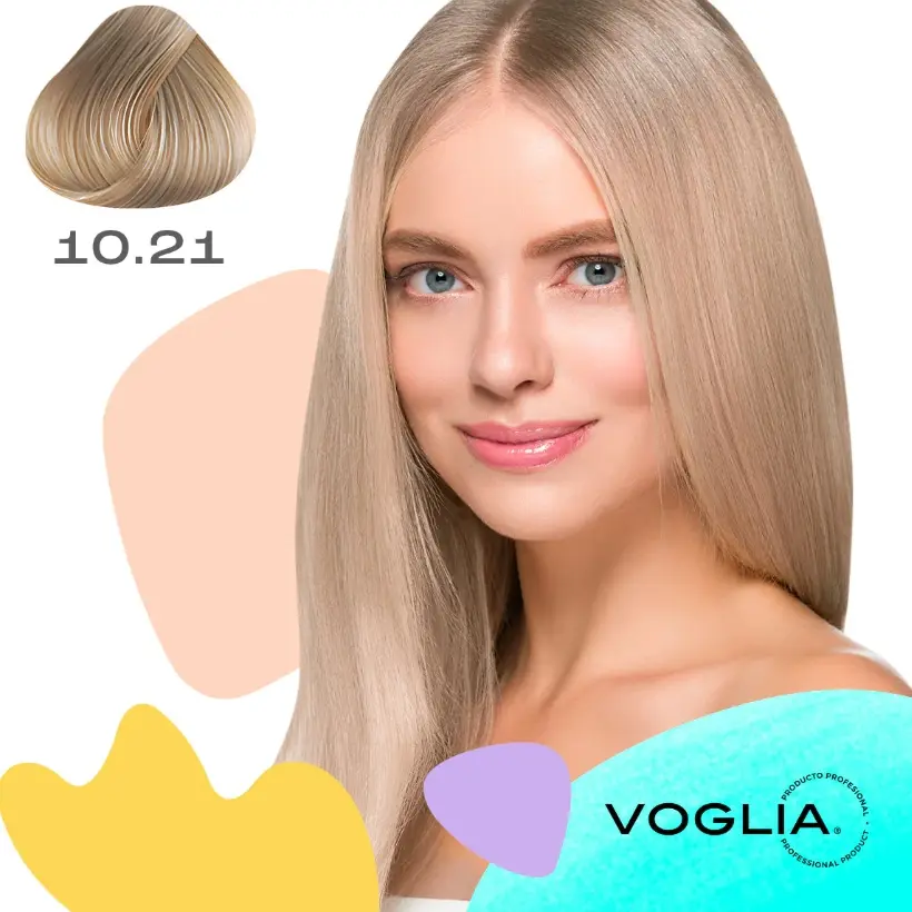 Voglia 10.21 Light Pearl Blonde Permanent Hair Color Cream – Salon-Grade Haircare, Easy Apply, Gray Coverage