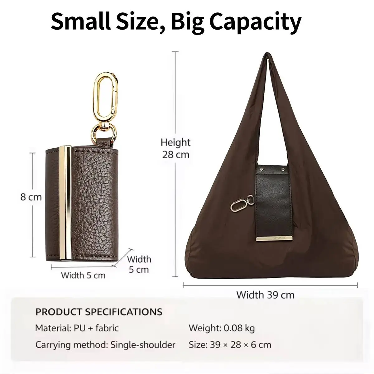 Foldable Keychain Bag Reusable Grocery Bags for Shopping Foldable & Expandable Handbag with Key Ring for Travel Daily Use Organiser,dorm essentials,home decor