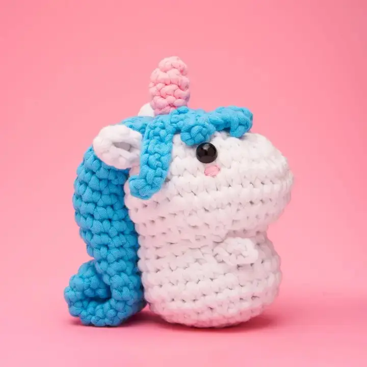 The Woobles Beginner Crochet Kit Billy the Unicorn Includes Yarn Hook Stuffing & Tutorials for Ages 12+