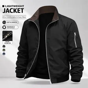 Men’s minimalist, wear-resistant jacket featuring a windproof stand collar—a trendy, versatile outerwear piece for everyday commuting, sports and leisure, outdoor travel, social gatherings, tea ceremonies, and more. Ideal for spring and summer.