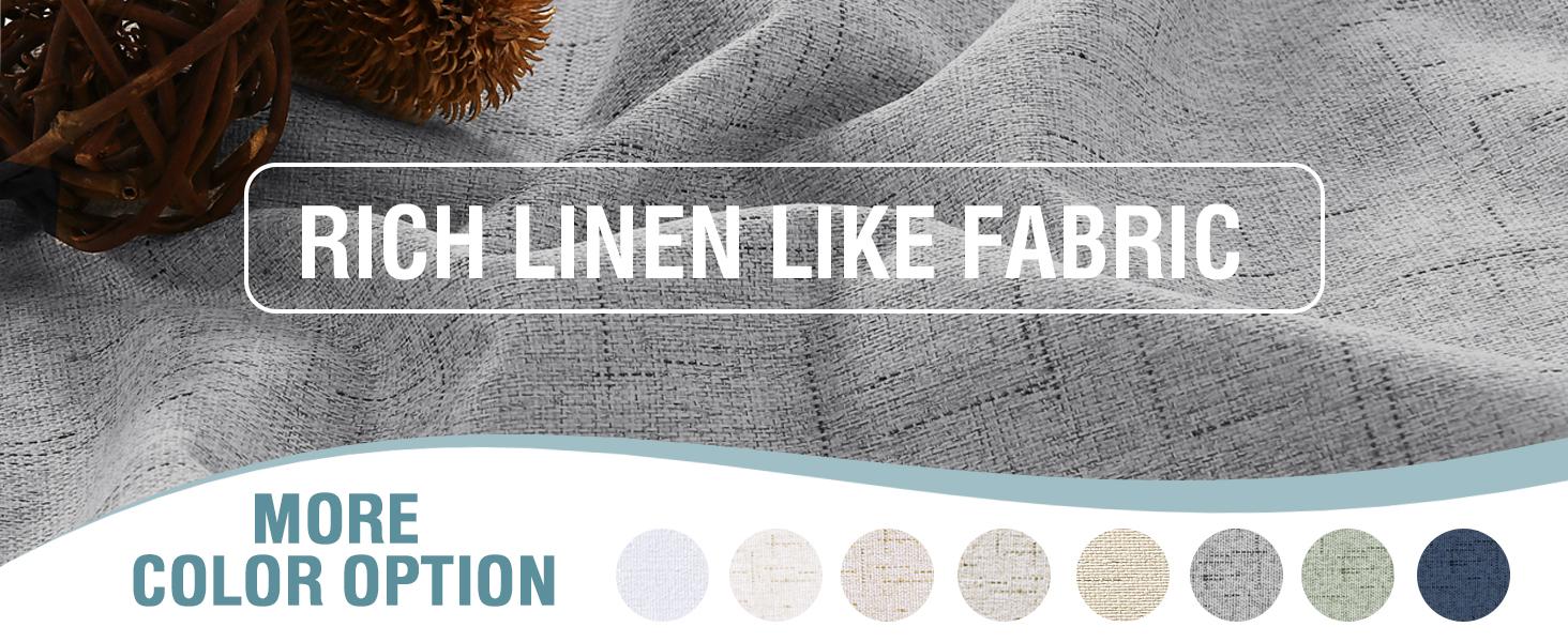 H.VERSAILTEX 100% Blackout Linen Curtain 1 Panel for Bedroom Thermal Insulated Textured Linen Look Curtain Draperies Energy Saving Window Curtain Living Room Curtain