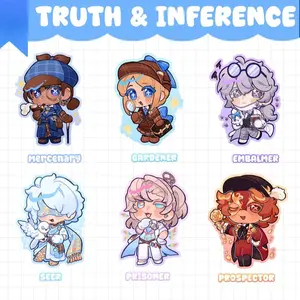 Identity V Truth and Inference Keychains, Mercenary Gardener Embalmer Seer Prisoner Prospector Cute, Durable, And Perfect For Bags, Keys, Or Gifts. Great For Daily Use Or As Thoughtful Little Gifts For Your Friends And Yourself.