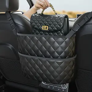 Car Net Pocket Handbag Purse Holder for Cars Auto Storage Accessories for Women Interior Handbag Holder Between Seats