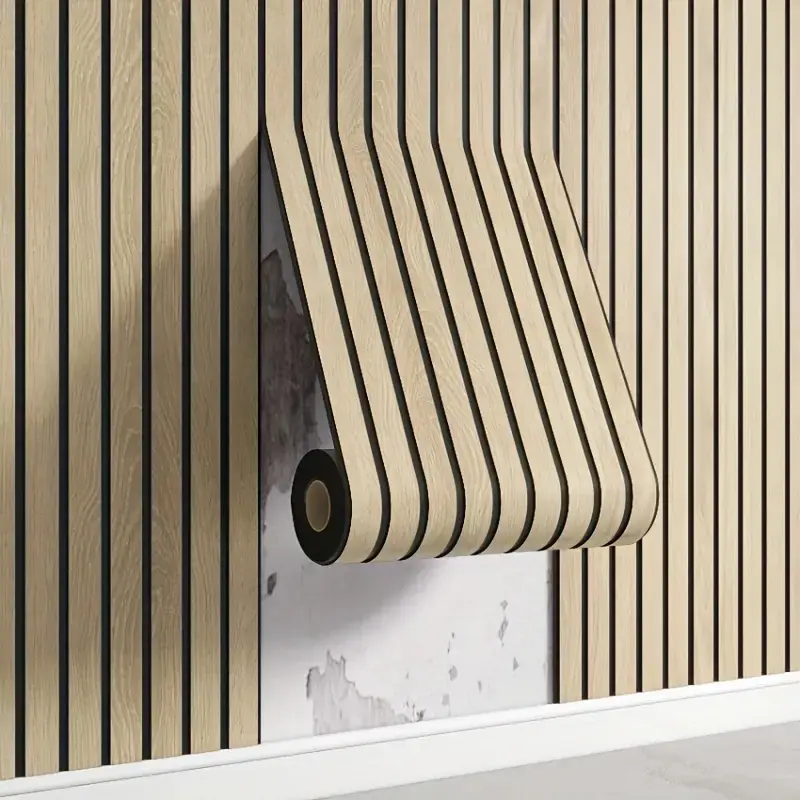 3D Wood Grain Wallpaper Self Adhesive - Thickened Mesh Pattern, Straight Match Design, Suitable for Living Room TV Background Wall and Decorative Walls, Durable Removable Vinyl Wallpaper, Easy Peel and Stick Home Decoration, Wallpaper