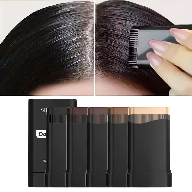 2PCS Portable Color Touch-Up Hair Stick – Instant Root & Grey Hair Coverage, Natural Finish, Easy-to-Use, Waterproof, For Hair & Beard
